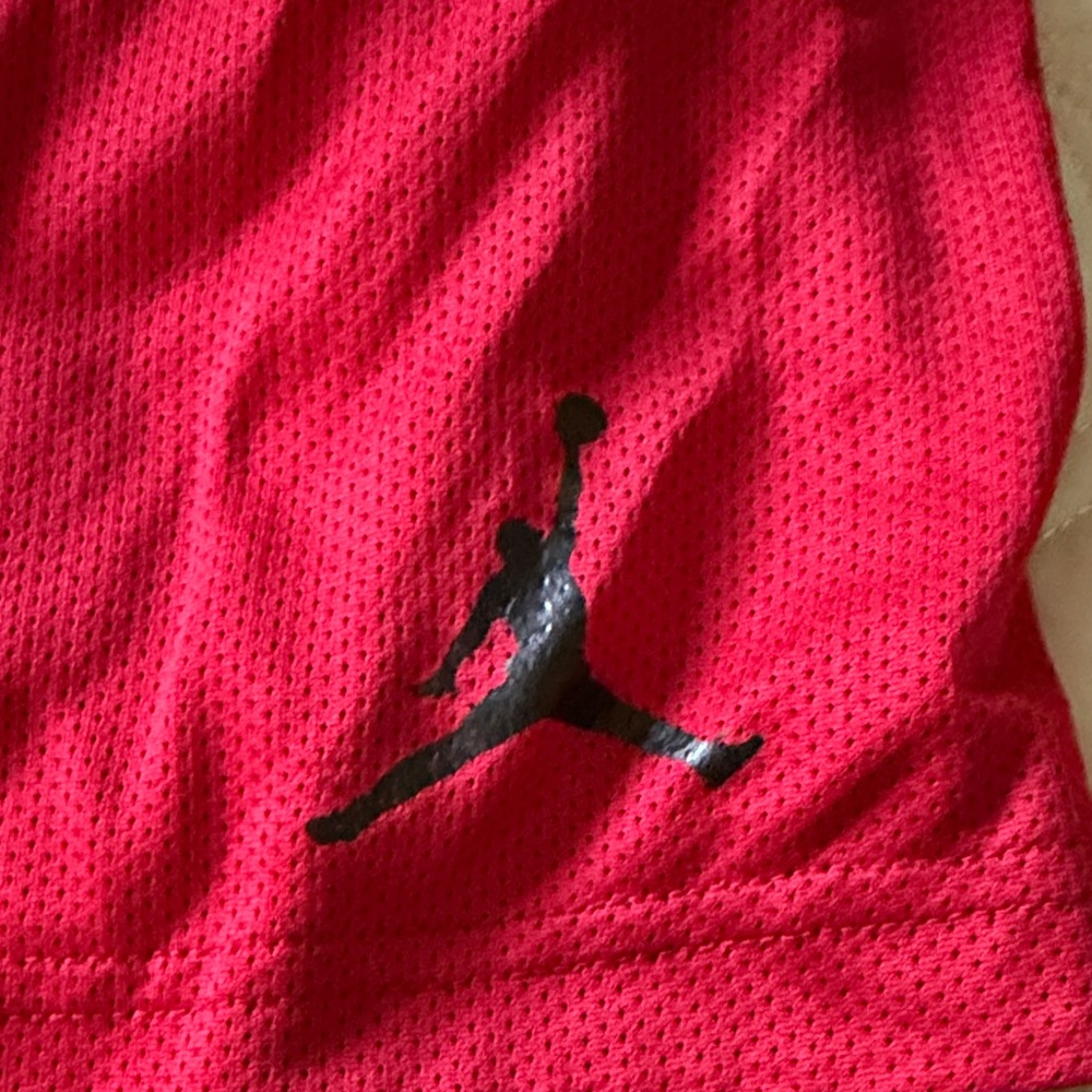 Jordan Bright red and black reversable  Athletic Shorts with Black Jumpman